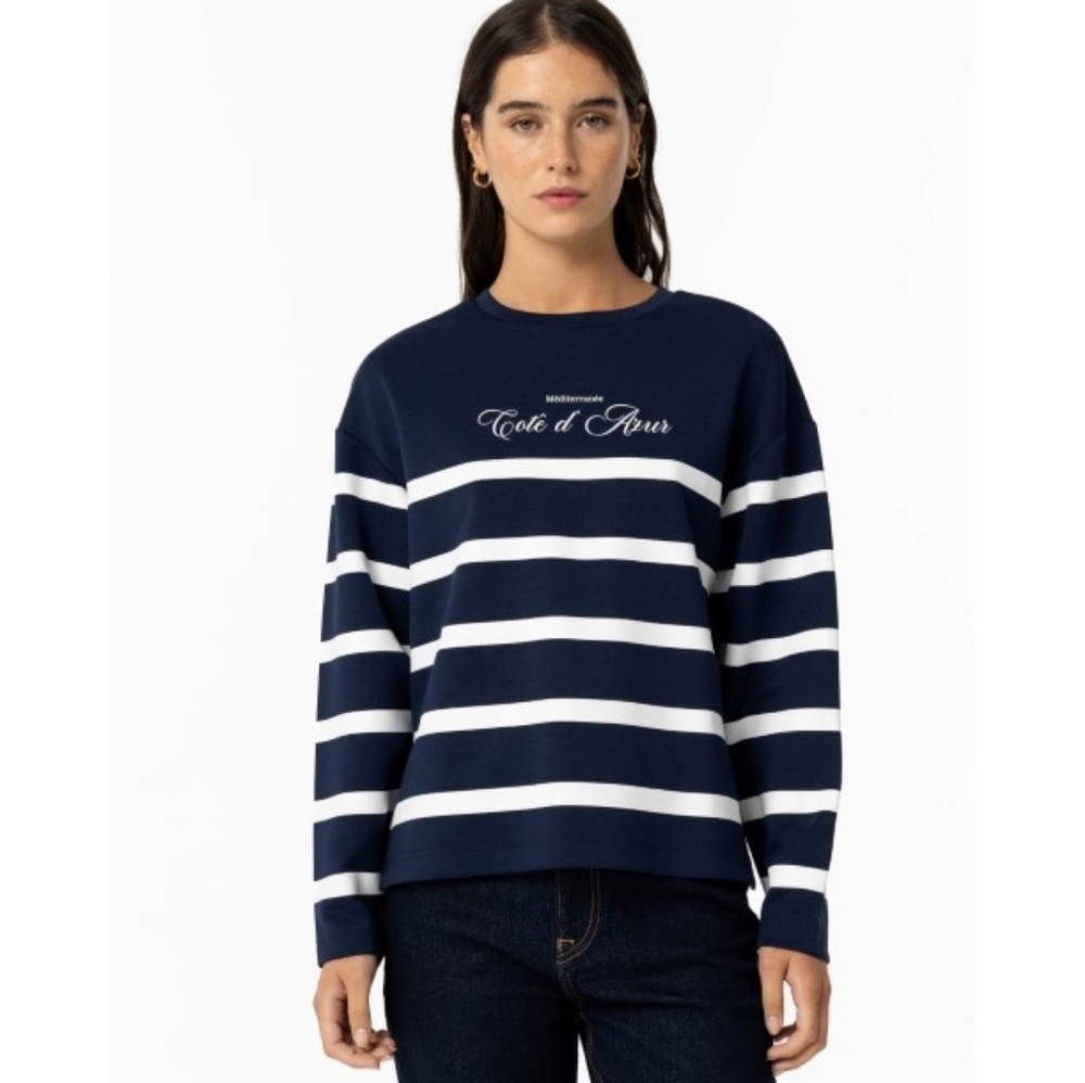 Tiffosi Robin Striped Sweatshirt Size Medium